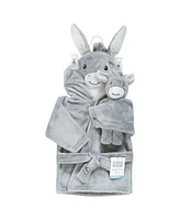 Hudson Baby Baby Boys Plush Bathrobe and Toy Set, Donkey, One