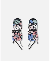 Deux par Girls Technical Mittens Printed Retro Flowers