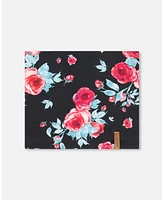 Deux par Girl Mid-Season Jersey Neckwarmer Black Printed Roses - Toddler|Child