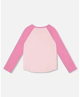 Deux par Deux Toddler Girls Baseball Top With Print Unicorn - Toddler|Child