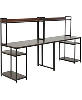 Homcom Modern Mdf Computer Office Desk with Storage Shelf Laptop Gaming Table