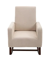 Homcom Breathable Linen Fabric Side Chair/Living Room Chair with Thick Padded Seats