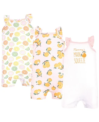 Hudson Baby Girls Cotton Rompers