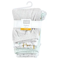 Hudson Baby Boys Unisex Cotton Pants and Leggings, Yellow Safari, 3-6 Months