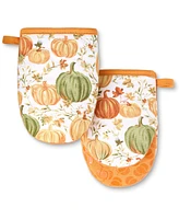 Martha Stewart Autumn Harvest Pumpkins Mini Oven Mitt, Set of 2