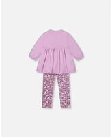 Deux par Toddler Girls Tunic And Printed Leggings Set Lilac Mini Flowers - Toddler|Child