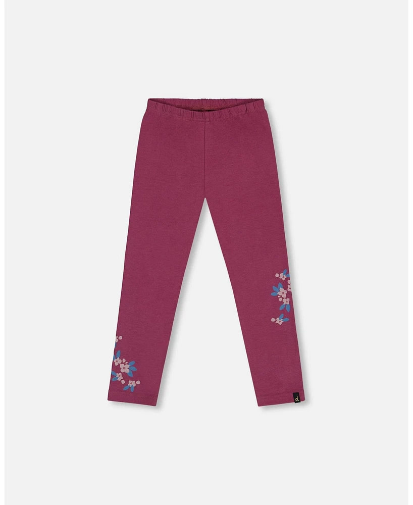 Deux par Toddler Girls Stretch Leggings With Print Burgundy - Toddler|Child