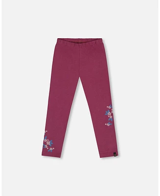 Deux par Toddler Girls Stretch Leggings With Print Burgundy - Toddler|Child