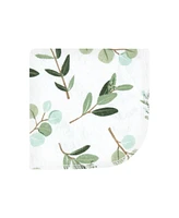 Hudson Baby Infant Girl Flannel Washcloths, Eucalyptus 10Pk, One Size