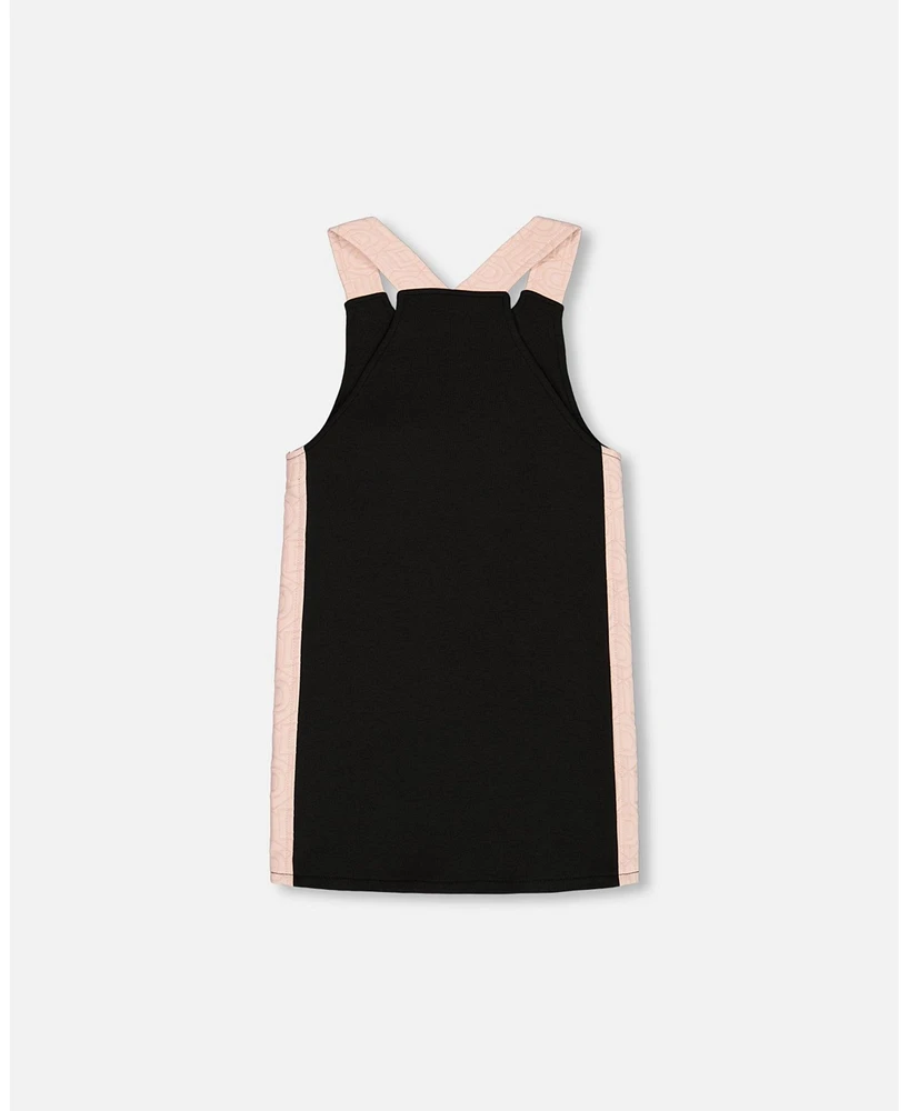 Deux par Big Girls Jumper Dress With Contrast Band Black