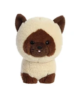 Aurora Small Siamese Teddy Pets Playful Plush Toy Brown 7"