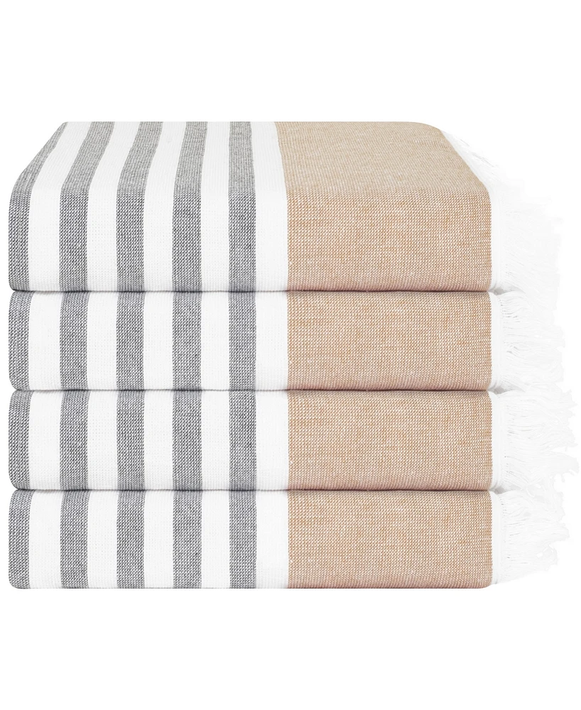 American Soft Linen Peshtemal 100% Turkish Cotton 4-Pack Beach Towels, 35" x 60"