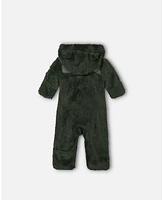 Deux par Baby Boys One Piece Plush Forest Green