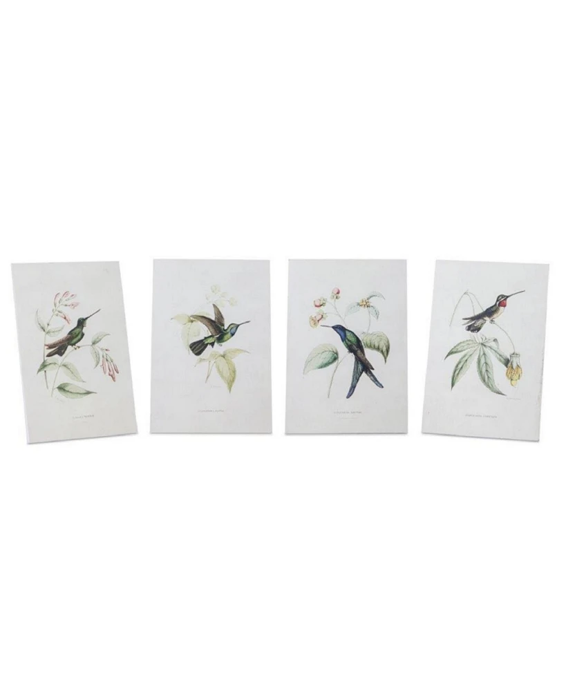 Slickblue Tabletop Encyclopedia Hummingbird Print (Set of 4)