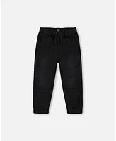 Deux par Baby Boys French Terry Jogger Pants Black Denim