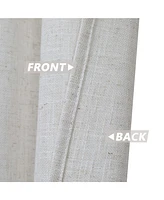 Caromio Linen Blend Kitchen Tier Window Curtain Pair, 52" x 24"
