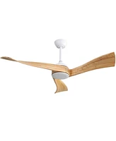 Sofucor 52" Ceiling Fan with Lights & Remote, 3 Wood Blades, Dc Motor, 6-Speed, Dimmable