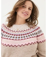 FatFace Plus Wild Fairisle Yoke Sweater