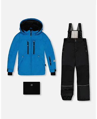 Deux par Big Boys Two Piece Technical Snowsuit Royal Blue And Black