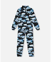 Deux par Big Boys Two Piece Thermal Underwear Set Black Printed Polar Bears