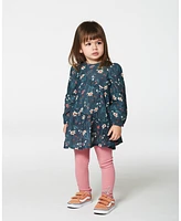 Deux par Big Girls Printed Muslin Long Top Teal With Flowers