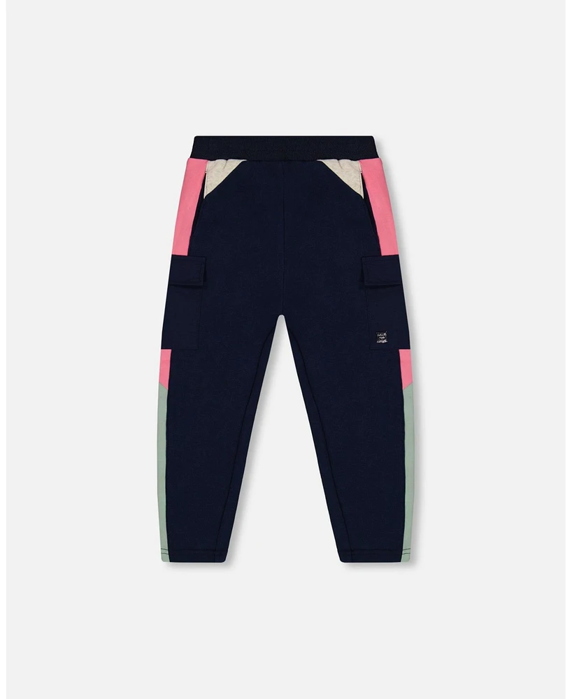 Deux par Big Girls Cargo Jogging Pant Navy