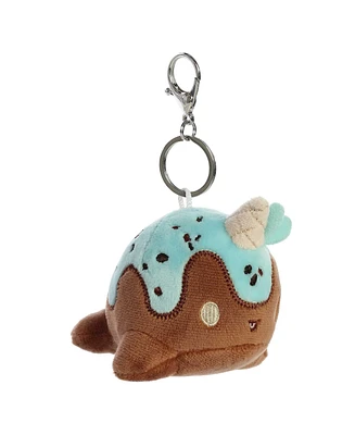 Aurora Mini Mint Chocolate Nomwhal Keychain Tasty Peach Enchanting Plush Toy Brown 4"