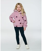 Deux par Toddler Girls Plush Hoodie Mauve With Crown Pattern - Toddler|Child