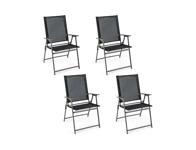 Slickblue Set of 4 Patio Folding Chair with Rustproof Metal Frame