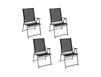 Slickblue Set of 4 Patio Folding Chair with Rustproof Metal Frame