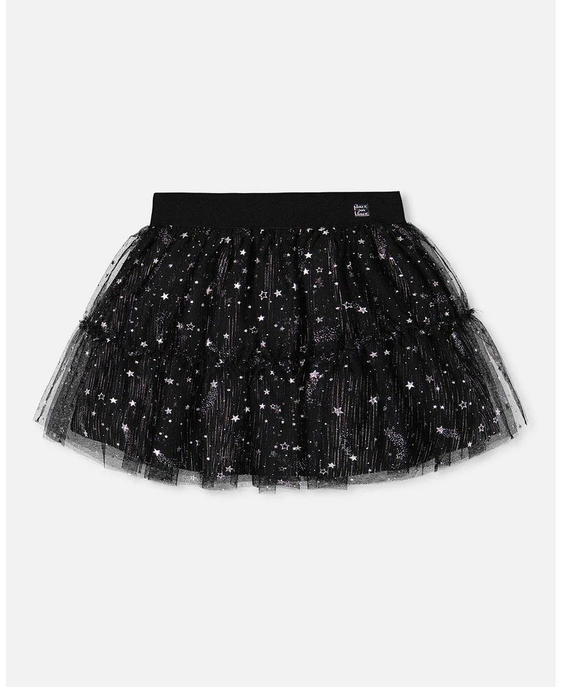 Deux par Toddler Girls Glittering Tulle Skirt Black - Toddler|Child