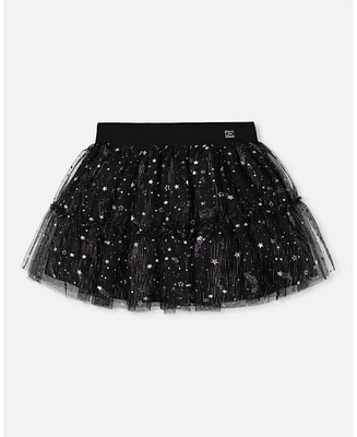 Deux par Toddler Girls Glittering Tulle Skirt Black - Toddler|Child