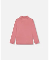 Deux par Little Girls Super Soft Brushed Mock Neck Top Pink - Toddler|Child