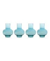 Slickblue Elegant Blue Glass Vases Set of 4 Decorative Home Decor Centerpieces