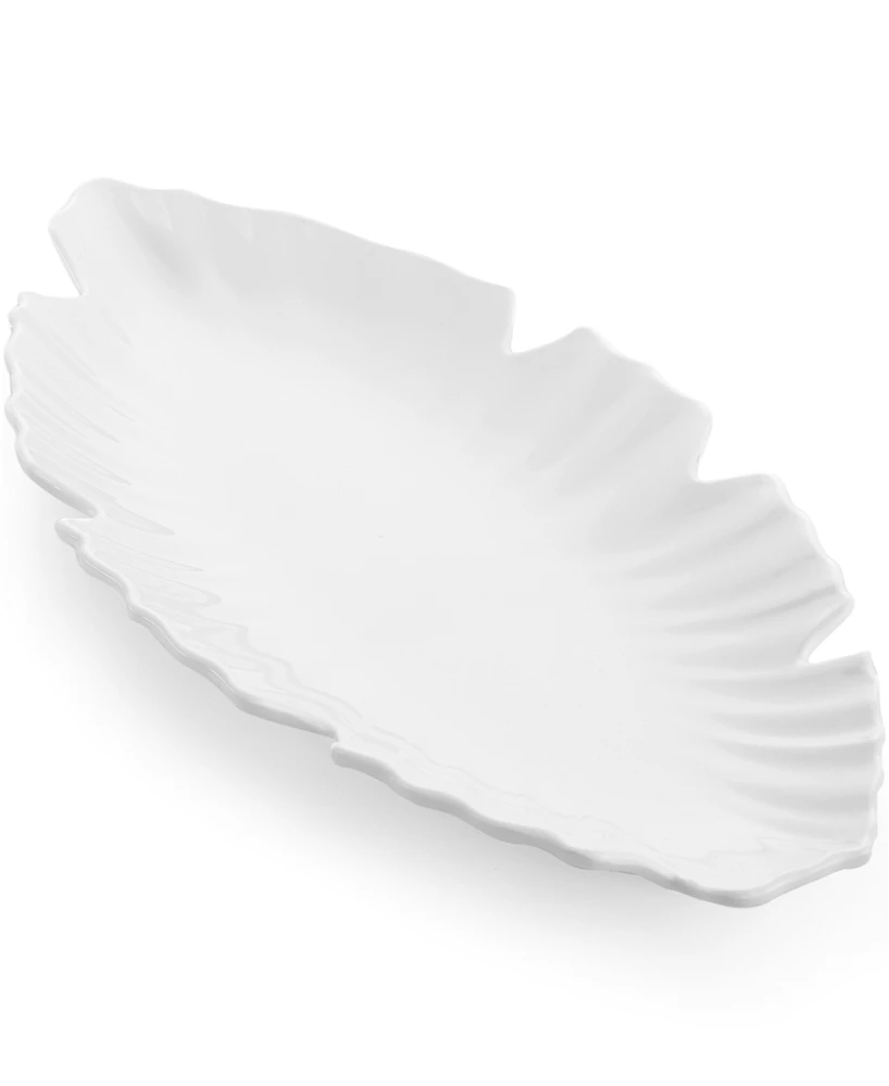 Q Squared Zen Melamine Small White Leaf Platter