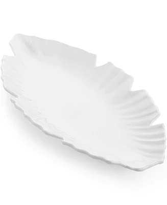 Q Squared Zen Melamine Small White Leaf Platter
