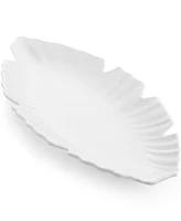 Q Squared Zen Melamine Small White Leaf Platter