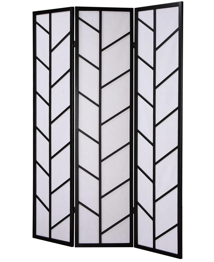 Simplie Fun 3-Panel Climbing Screen Room Divider, Black