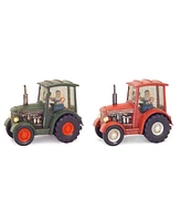 Slickblue Led Snow Globe Tractor With Farmer Santa (Set of 2)