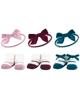 Hudson Baby Baby Girls Headband and Socks Giftset, Burgundy Teal