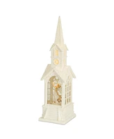 Slickblue Led Snow Globe Church With Angel 16.25"h