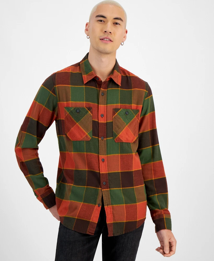 Sun + Stone Men's Emil Plaid Flannel Shirt, Created for Macy's