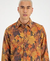 Sun + Stone Men's Aviel Printed Corduroy Shirt, Created for Macy's