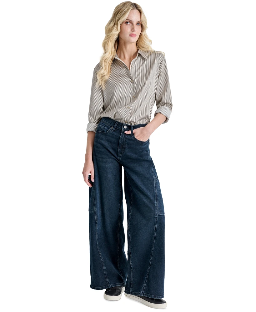 Dkny Jeans Women's High-Rise Wide-Leg Cargo