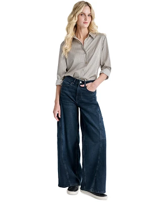 Dkny Jeans Women's High-Rise Wide-Leg Cargo