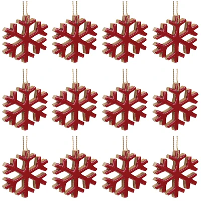 Slickblue Wood Snowflake Christmas Ornament (Set of 12)