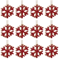 Slickblue Wood Snowflake Christmas Ornament (Set of 12)