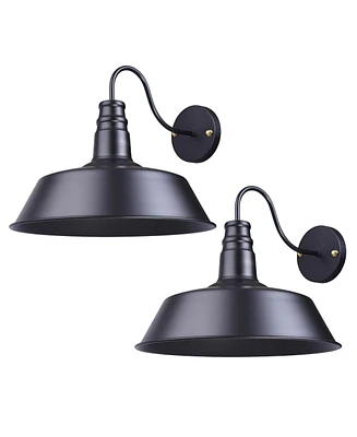 Yescom Retro Vintage Industrial Wall Sconce Gooseneck Barn Light Metal Shade 2 Pack