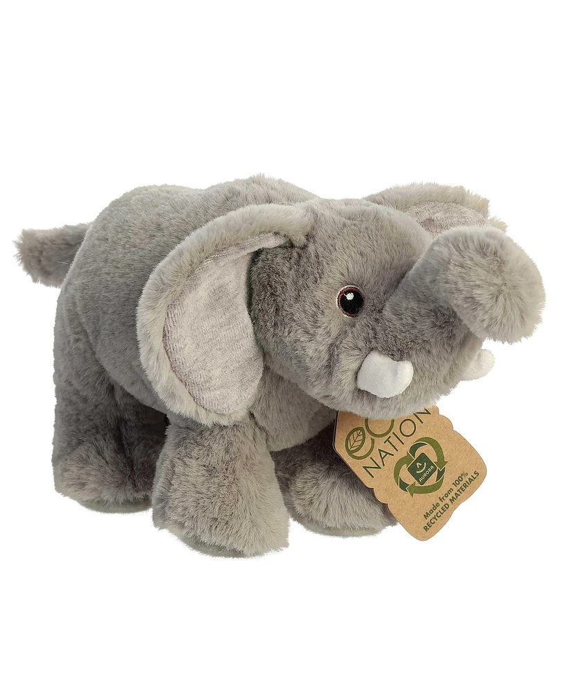 Aurora Medium Elephant Eco Nation Eco-Friendly Plush Toy Gray 10.5"