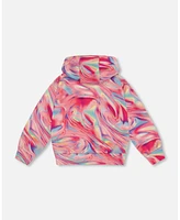 Deux par Big Girls Hooded Sweatshirt Printed Marble